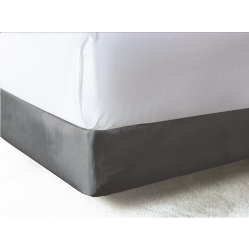Designer Décor Contour Box Spring Wrap, Polyester Shantung, King 9", 76x80x9, Charcoal Grey
